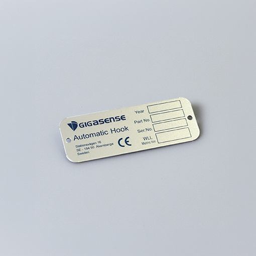 Reservdelsskylt automatisk säkerhetskrok